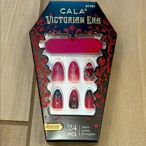 NIB CALA Victorian Era Red Press-On Nails